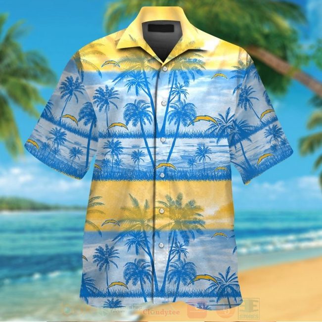 Nfl Los Angeles Chargers Blue-White Hawaiian Shirt, Short - Hot Sale 2025