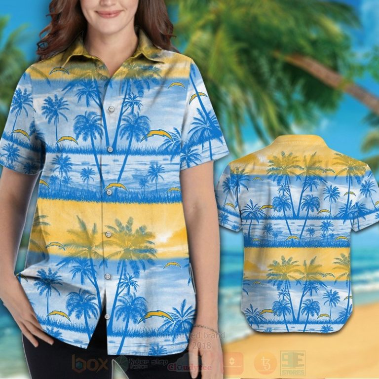Nfl Los Angeles Chargers Blue-White Hawaiian Shirt, Short - Hot Sale 2025