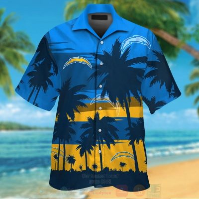 Nfl Los Angeles Chargers Blue-Yellow Coconut Tree Hawaiian Shirt, Short - Hot Sale 2025