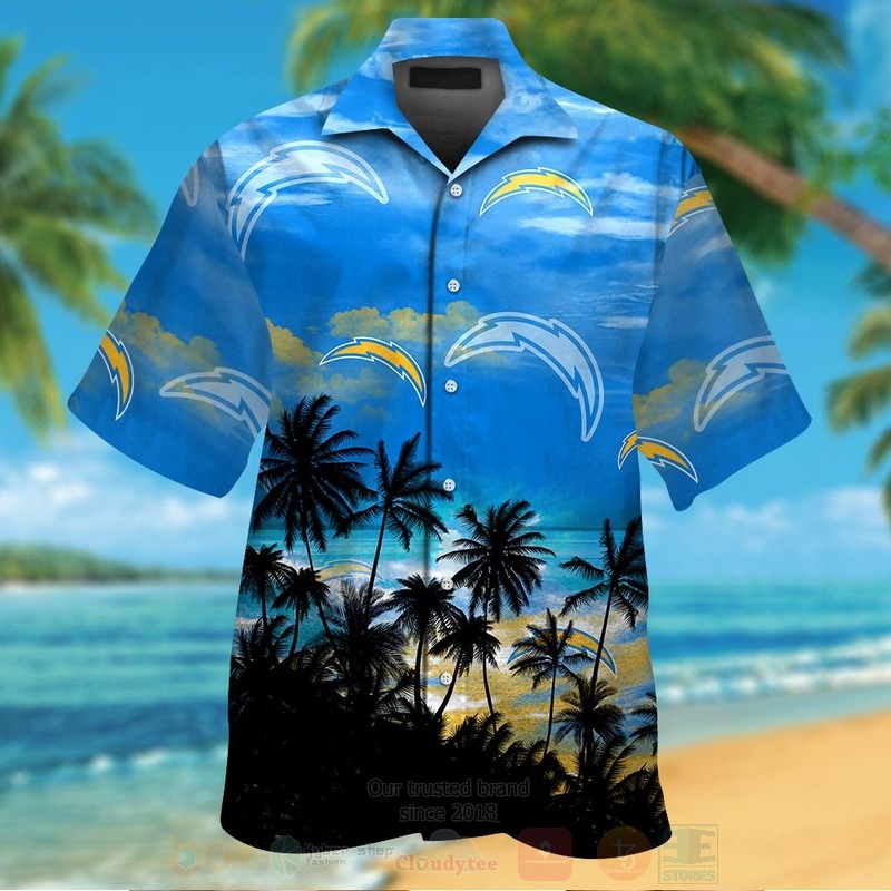 Nfl Los Angeles Chargers Blue Coconut Tree Hawaiian Shirt, Short - Hot Sale 2025
