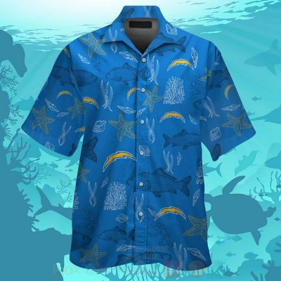 Nfl Los Angeles Chargers Blue Fish Hawaiian Shirt, Short - Hot Sale 2025