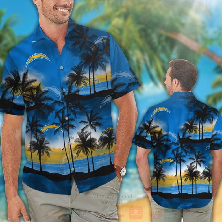 Nfl Los Angeles Chargers Blue Sky Hawaiian Shirt, Short - Hot Sale 2025