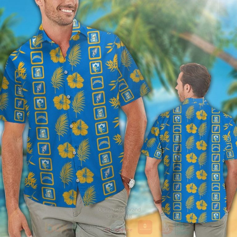 Nfl Los Angeles Chargers Full Blue-Yellow Hibiscus Hawaiian Shirt, Short - Hot Sale 2025