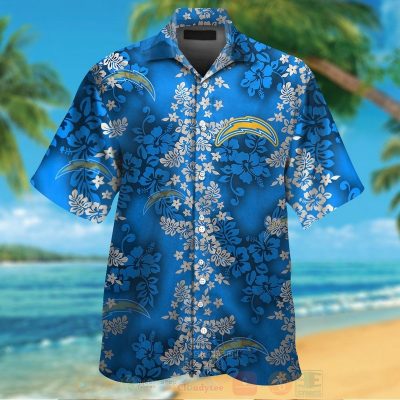Nfl Los Angeles Chargers Hibiscus Full Blue Hawaiian Shirt, Short - Hot Sale 2025