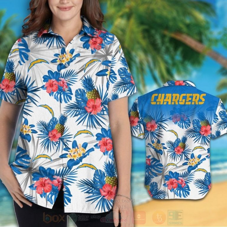 Nfl Los Angeles Chargers Hibiscus Hawaiian Shirt, Short - Hot Sale 2025