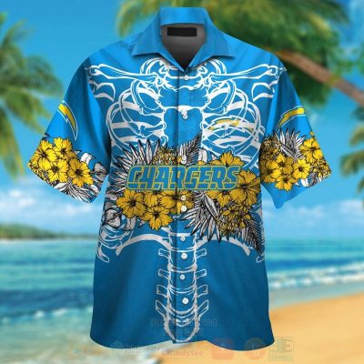 Nfl Los Angeles Chargers Skeleton Hawaiian Shirt, Short - Hot Sale 2025