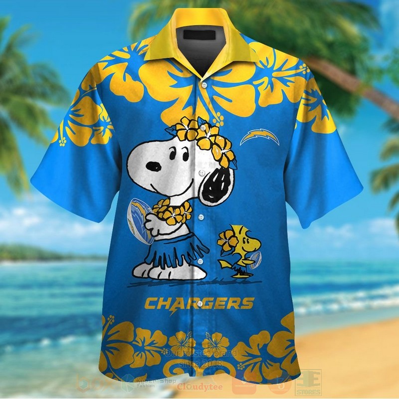 Nfl Los Angeles Chargers Snoopy And Woodstock Hawaiian Shirt, Short - Hot Sale 2025