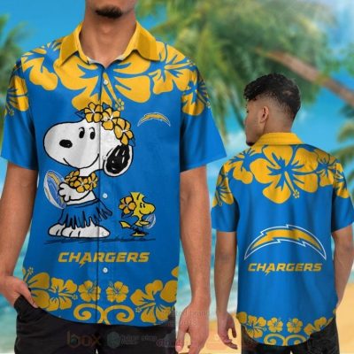 Nfl Los Angeles Chargers Snoopy And Woodstock Hawaiian Shirt, Short - Hot Sale 2025