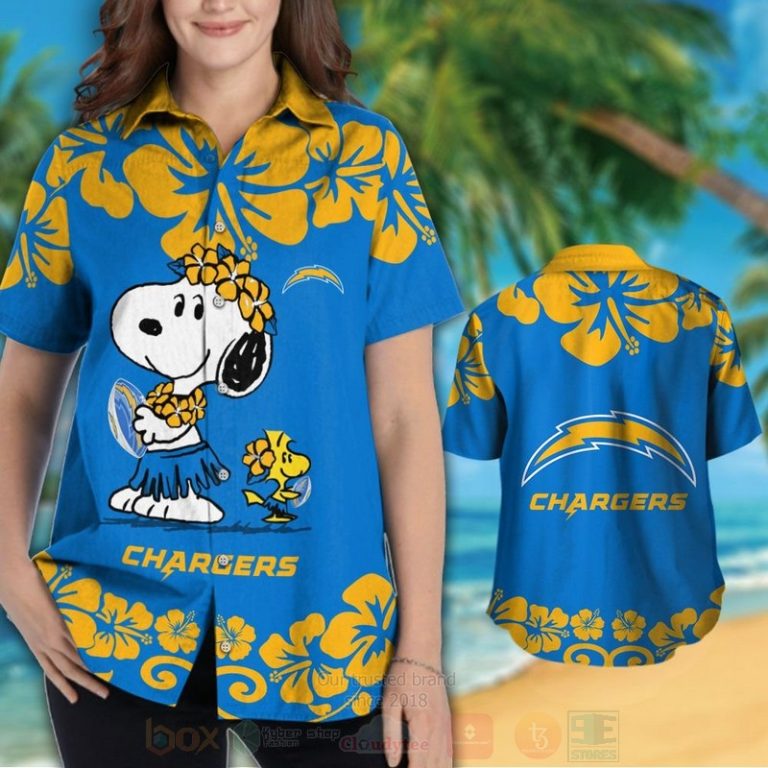 Nfl Los Angeles Chargers Snoopy And Woodstock Hawaiian Shirt, Short - Hot Sale 2025