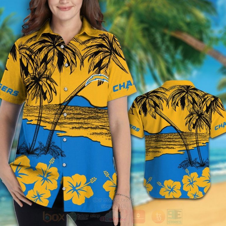 Nfl Los Angeles Chargers Yellow-Blue Hawaiian Shirt, Short - Hot Sale 2025