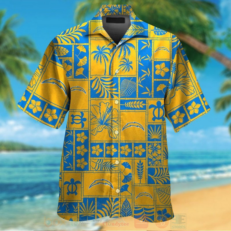 Nfl Los Angeles Chargers Yellow-Blue Marine Ecology Hawaiian Shirt, Short - Hot Sale 2025