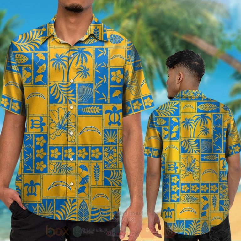 Nfl Los Angeles Chargers Yellow-Blue Marine Ecology Hawaiian Shirt, Short - Hot Sale 2025