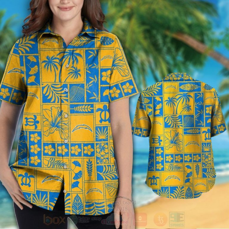 Nfl Los Angeles Chargers Yellow-Blue Marine Ecology Hawaiian Shirt, Short - Hot Sale 2025