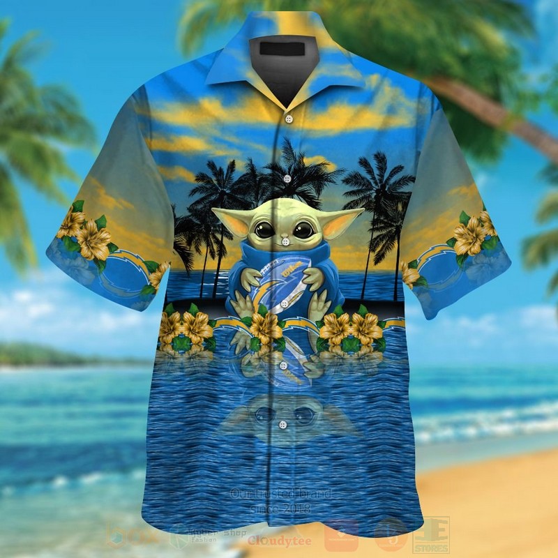 Nfl Los Angeles Chargers And Baby Yoda Hawaiian Shirt, Short - Hot Sale 2025