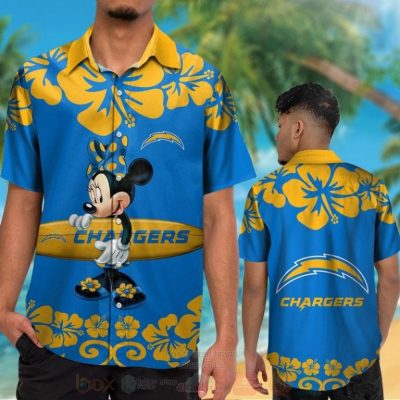 Nfl Los Angeles Chargers And Minnie Mouse Hawaiian Shirt, Short - Hot Sale 2025
