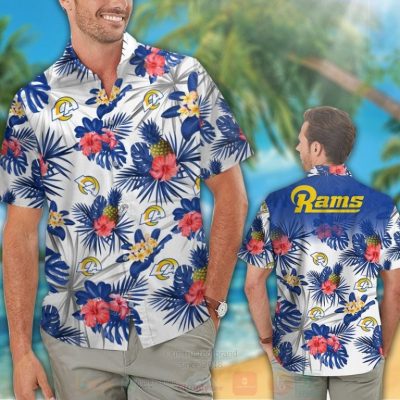 Nfl Los Angeles Rams Blue-White Hibiscus Hawaiian Shirt, Short - Hot Sale 2025