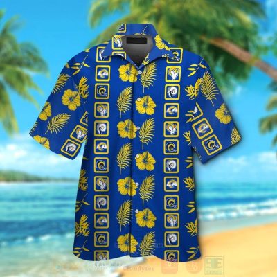 Nfl Los Angeles Rams Blue-Yellow Hiibscus With Logo Team Football Hawaiian Shirt, Short - Hot Sale 2025