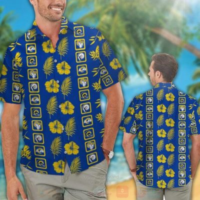 Nfl Los Angeles Rams Blue-Yellow Hiibscus With Logo Team Football Hawaiian Shirt, Short - Hot Sale 2025