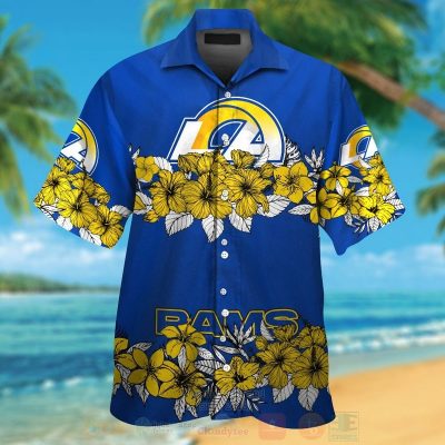 Nfl Los Angeles Rams Blue-Yellow And Hiibscus Hawaiian Shirt, Short - Hot Sale 2025