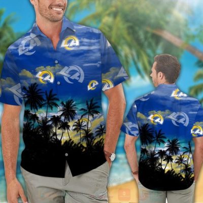Nfl Los Angeles Rams Blue Sky White Coconut Tree Hawaiian Shirt, Short - Hot Sale 2025