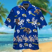 Nfl Los Angeles Rams Dark Blue With Hiibscus Hawaiian Shirt Short.jpg - demo10