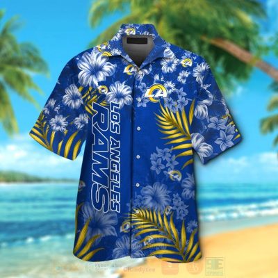Nfl Los Angeles Rams Full Blue-White Hibiscus Hawaiian Shirt, Short - Hot Sale 2025