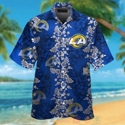 Nfl Los Angeles Rams Hiibscus Blue Hawaiian Shirt, Short - Hot Sale 2025