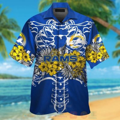 Nfl Los Angeles Rams Skeleton Hawaiian Shirt, Short - Hot Sale 2025