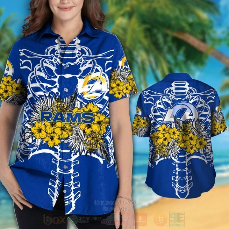 Nfl Los Angeles Rams Skeleton Hawaiian Shirt, Short - Hot Sale 2025