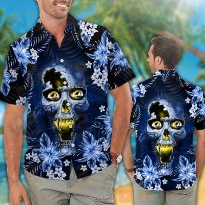 Nfl Los Angeles Rams Skull Hawaiian Shirt, Short - Hot Sale 2025