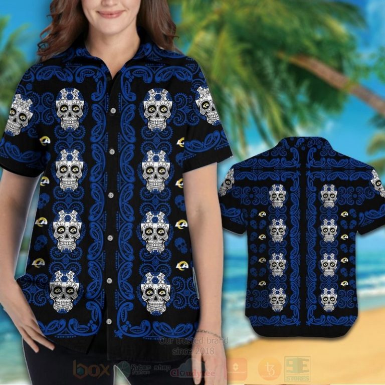 Nfl Los Angeles Rams Skulls Hawaiian Shirt, Short - Hot Sale 2025