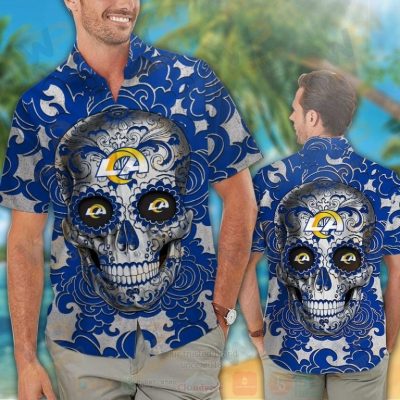 Nfl Los Angeles Rams Sugar Skull Hawaiian Shirt, Short - Hot Sale 2025