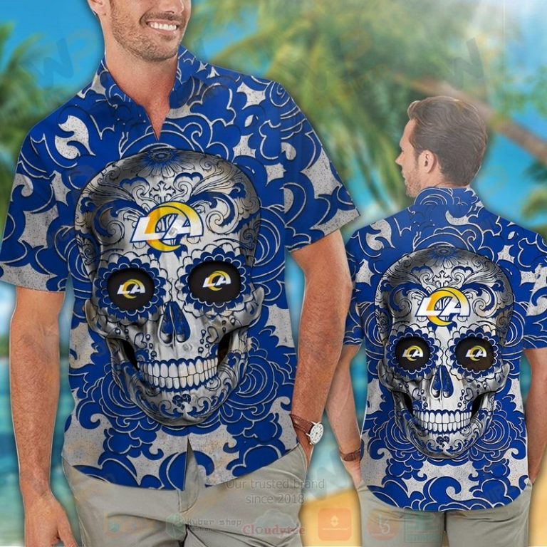 Nfl Los Angeles Rams Sugar Skull Hawaiian Shirt, Short - Hot Sale 2025