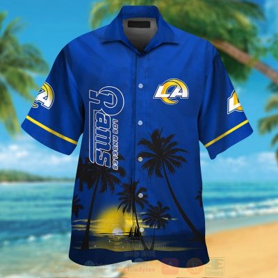Nfl Los Angeles Rams Sun And Coconut Tree Hawaiian Shirt, Short - Hot Sale 2025
