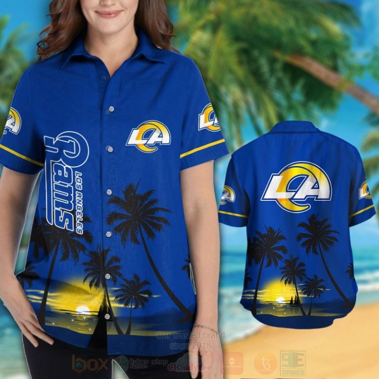 Nfl Los Angeles Rams Sun And Coconut Tree Hawaiian Shirt, Short - Hot Sale 2025