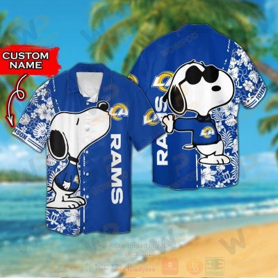 Nfl Los Angeles Rams And Snoopy Custom Name Hawaiian Shirt, Short - Hot Sale 2025