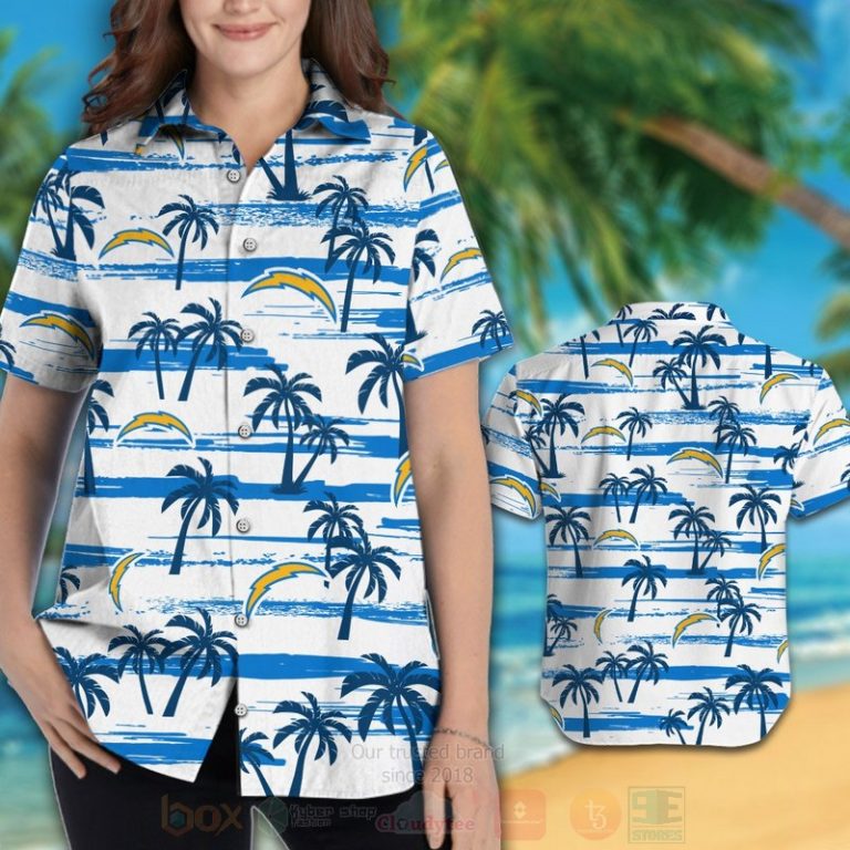 Nfl Los Angeles White-Blue Chargers Hawaiian Shirt, Short - Hot Sale 2025