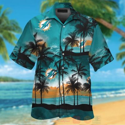 Nfl Miami Dolphins Aqua Green-Black Coconut Tree Hawaiian Shirt, Short - Hot Sale 2025