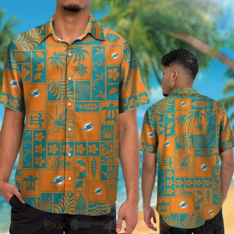 Nfl Miami Dolphins Marine Ecology Orange Hawaiian Shirt, Short - Hot Sale 2025