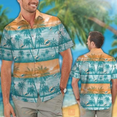Nfl Miami Dolphins Orange-Aqua Blue Hawaiian Shirt, Short - Hot Sale 2025