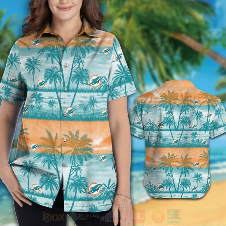 Nfl Miami Dolphins Orange-Aqua Blue Hawaiian Shirt, Short - Hot Sale 2025