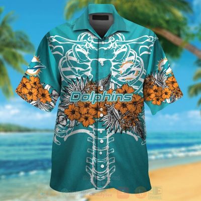 Nfl Miami Dolphins Skeleton Hawaiian Shirt, Short - Hot Sale 2025