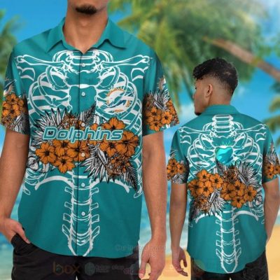 Nfl Miami Dolphins Skeleton Hawaiian Shirt, Short - Hot Sale 2025