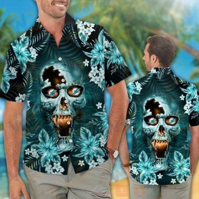 Nfl Miami Dolphins Skull Hawaiian Shirt, Short - Hot Sale 2025