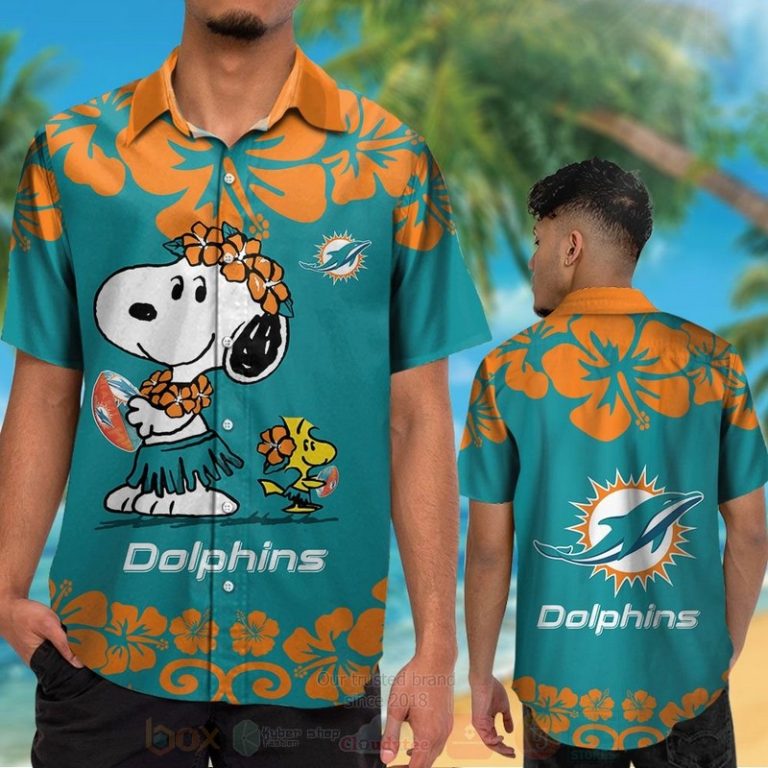 Nfl Miami Dolphins Snoopy And Woodstock Hawaiian Shirt, Short - Hot Sale 2025