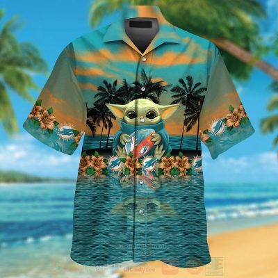 Nfl Miami Dolphins And Baby Yoda Hawaiian Shirt, Short - Hot Sale 2025