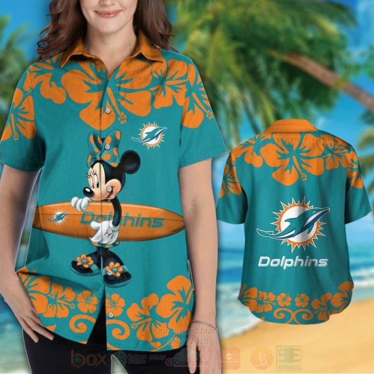 Nfl Miami Dolphins And Minnie Mouse Hawaiian Shirt, Short - Hot Sale 2025