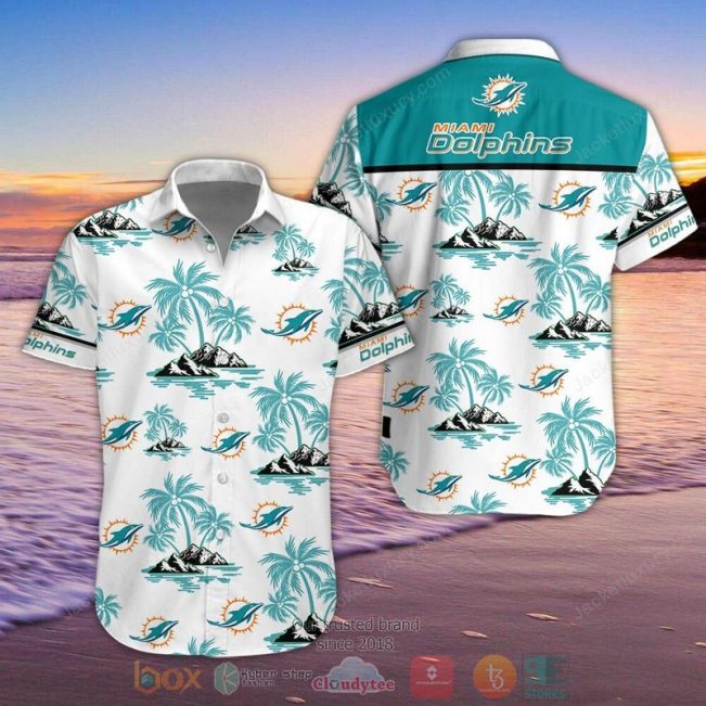 Nfl Miami Dolphins Palm Tree Hawaiian Shirt, Shorts - Hot Sale 2025