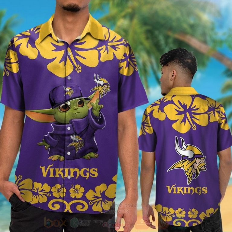Nfl Minnesota Vikings Baby Yoda Purple Hawaiian Shirt, Short - Hot Sale 2025