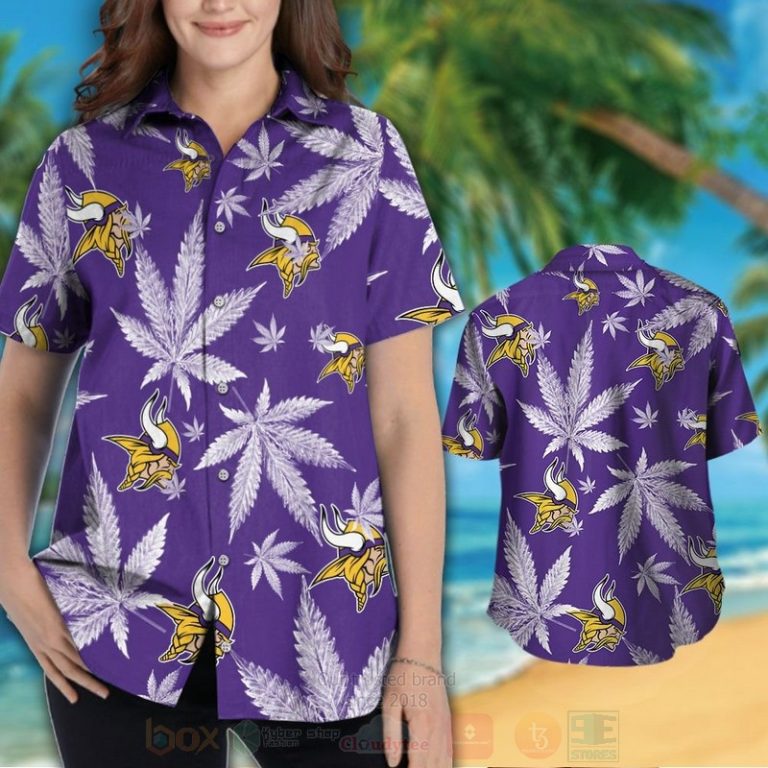 Nfl Minnesota Vikings Cannabis Leaves Hawaiian Shirt, Short - Hot Sale 2025